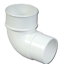 White Round Guttering & Down Pipe - 114mm Half Round Gutter 65mm Downpipe