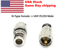 PL-259 UHF Male Plug to N-Type Female Jack RF Adapter Connector