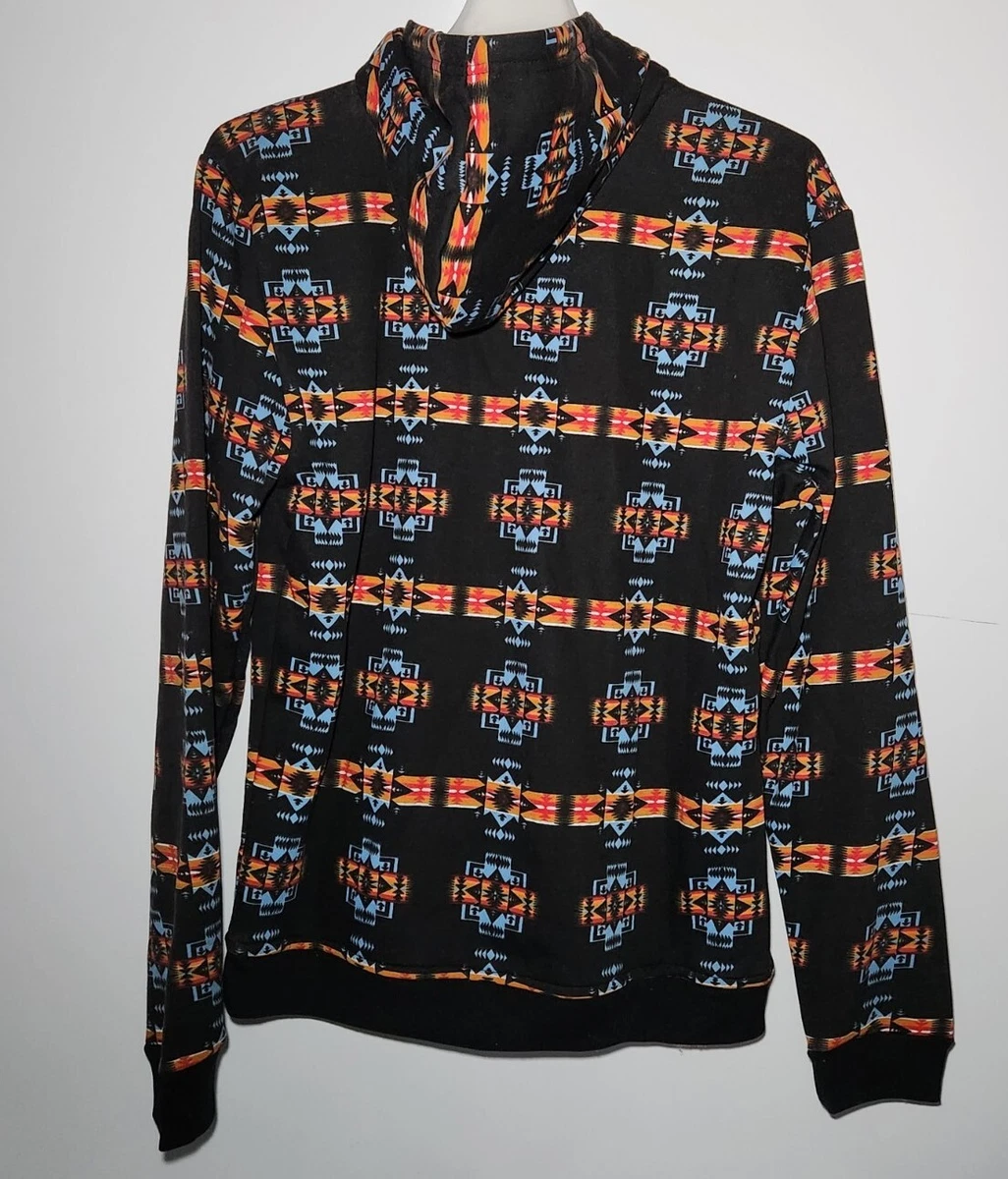 Nativo Brand Aztec Print Pullover Hoodie Adult Medium Sweatshirt Tribal Native eBay