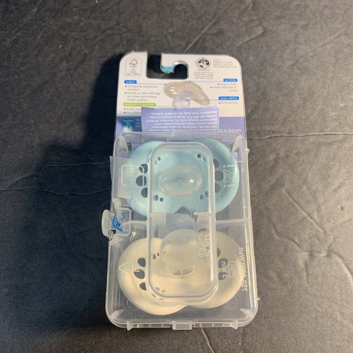 MAM Original Package of 2 Pacifiers 6+ Months Blue and White w