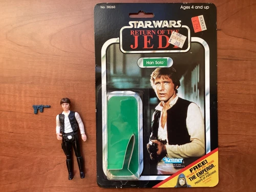 Star Wars Vintage Kenner Han Solo HK COO Kader w/ ROTJ 65 back Card with Bubble