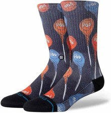 Stance Adult Black Crew Polyester Cushion Tootsie Roll Pops Casual Socks M 6-8.5