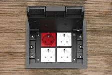 Bodentank Bodendose mit VDE Schuko Steckdosen Einbaufertig