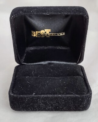 Vintage Black Velvet Ring Jewelry Gift Presentation Box 2.25'' | Best Jewelers