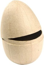 Large 12cm Easter Egg 2 Piece Empty Shell Paint Decorate Paper Mache Open & Fill