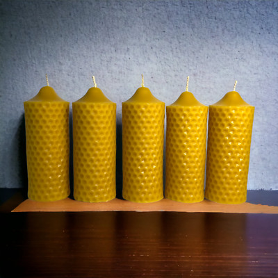 3 Days of Darkness -  100% Beeswax, 6  x 2  Honeycomb Pillar Candle 300 Gr Each