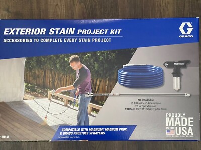 Graco 18H146: Exterior Stain Project Kit 50' Duraflex Hose Spray Tip Extension