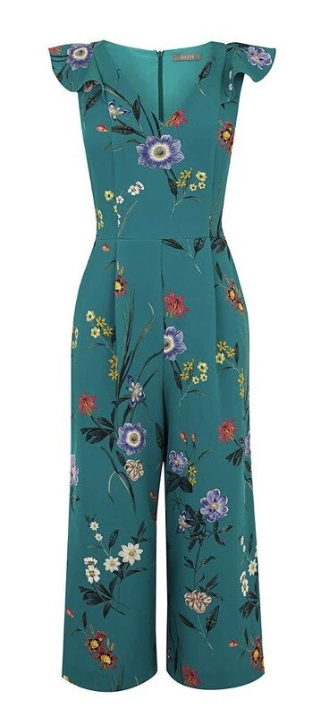Oasis floral 2025 frill jumpsuit