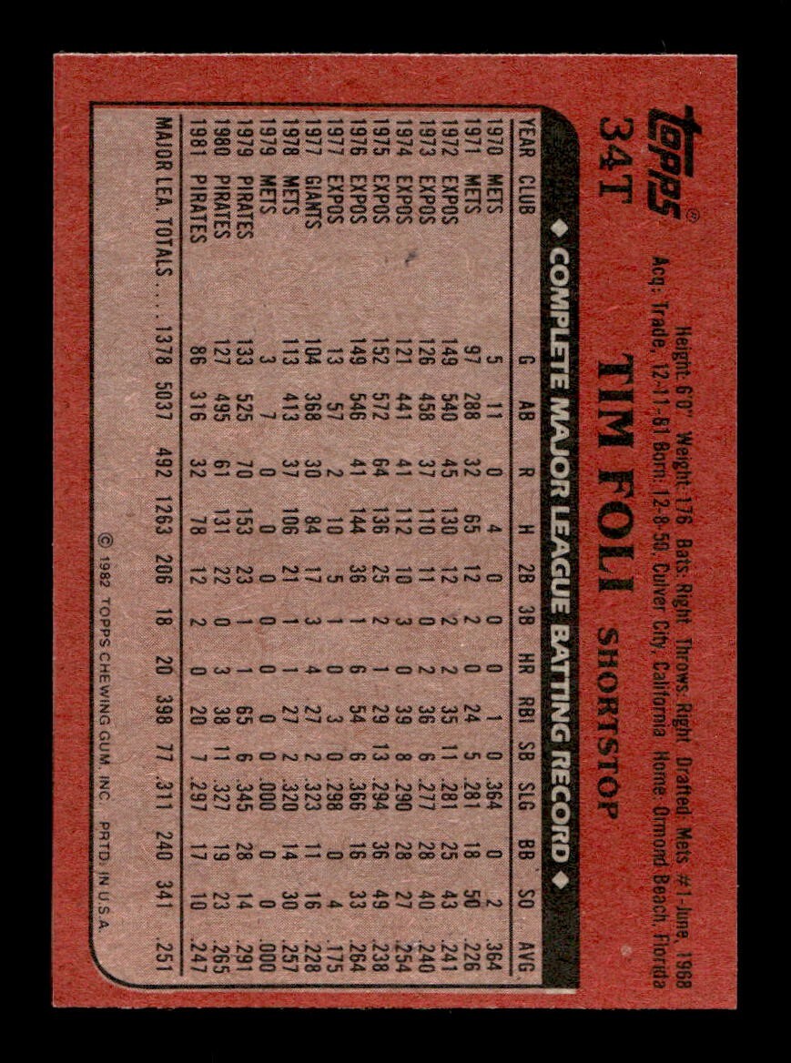 1982 Topps Traded 1-132 EX-MT/NM Pick From List All PICTURED - Picture 237 of 501