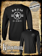 DD214 Alumni 2-Sided Long Sleeve T-Shirt US Army Marines Navy Military Flag