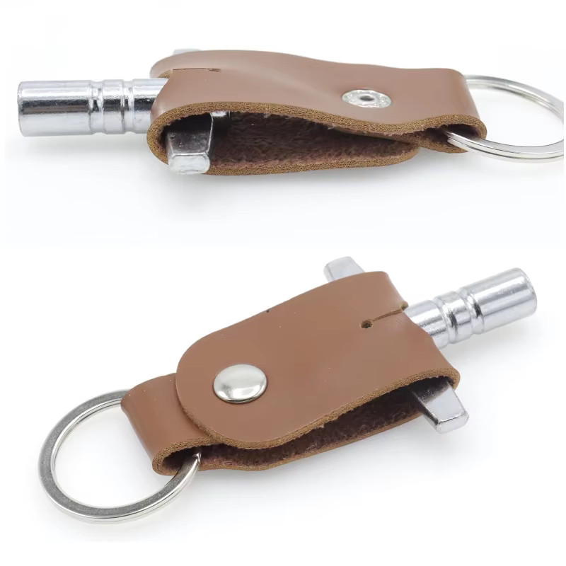 Drum Key Keychain Genuine Leather Snare Bass Tom