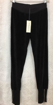Nation Pant Black Velvet Zip Gathered Cuff Nwt Size Extra Small