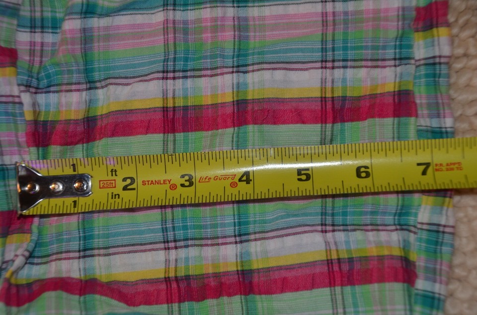 LACOSTE lightweight nylon red green pink yellow seersucker type