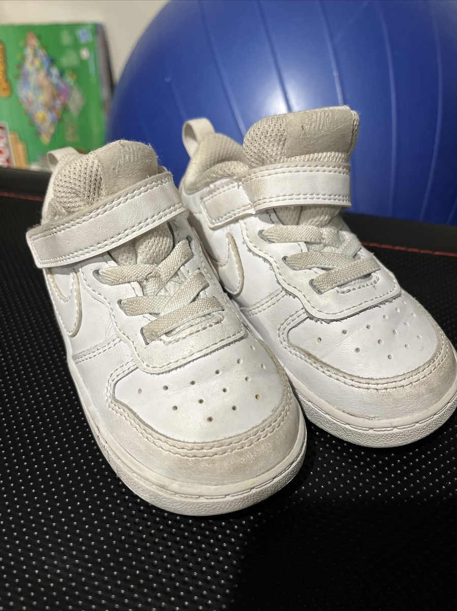 Nike Court Borough Low White Sneakers Shoes Toddler Size 7C