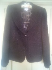 Armani Collezioni Beautiful Sparkly Black Virgin Wool Mix Jacket Size 10 Bnwot