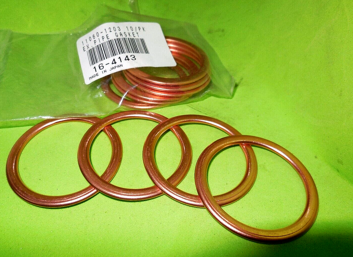 4 Copper exahust gaskets ZX600 ZX636 KLX250 KLX300 KLX250 KLX300