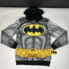 Batman DC Comics Full Zip Hoodie. Black/Yellow Sweatshirt. Mens Sz Small