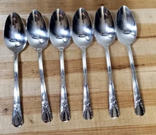 Vintage 6 Pc Wm Rogers Mfg. Co. Original Rogers Teaspoons Silverware