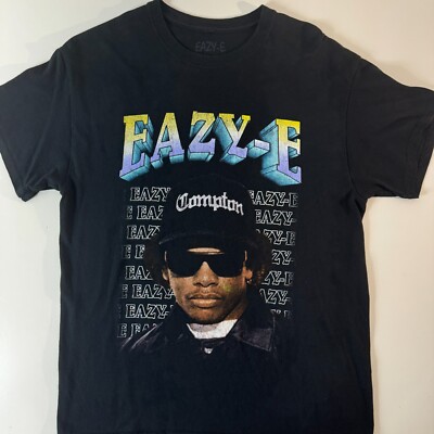 Eazy-E T-Shirt Size Medium Compton Hat Locs NWA Black Hip Hop Graffiti Tee