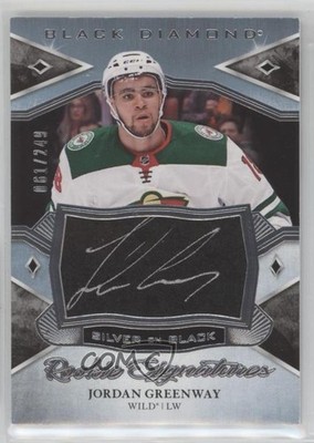 2018 Black Diamond Silver on Rookie Signatures 61/249 Jordan Greenway Auto 13o2