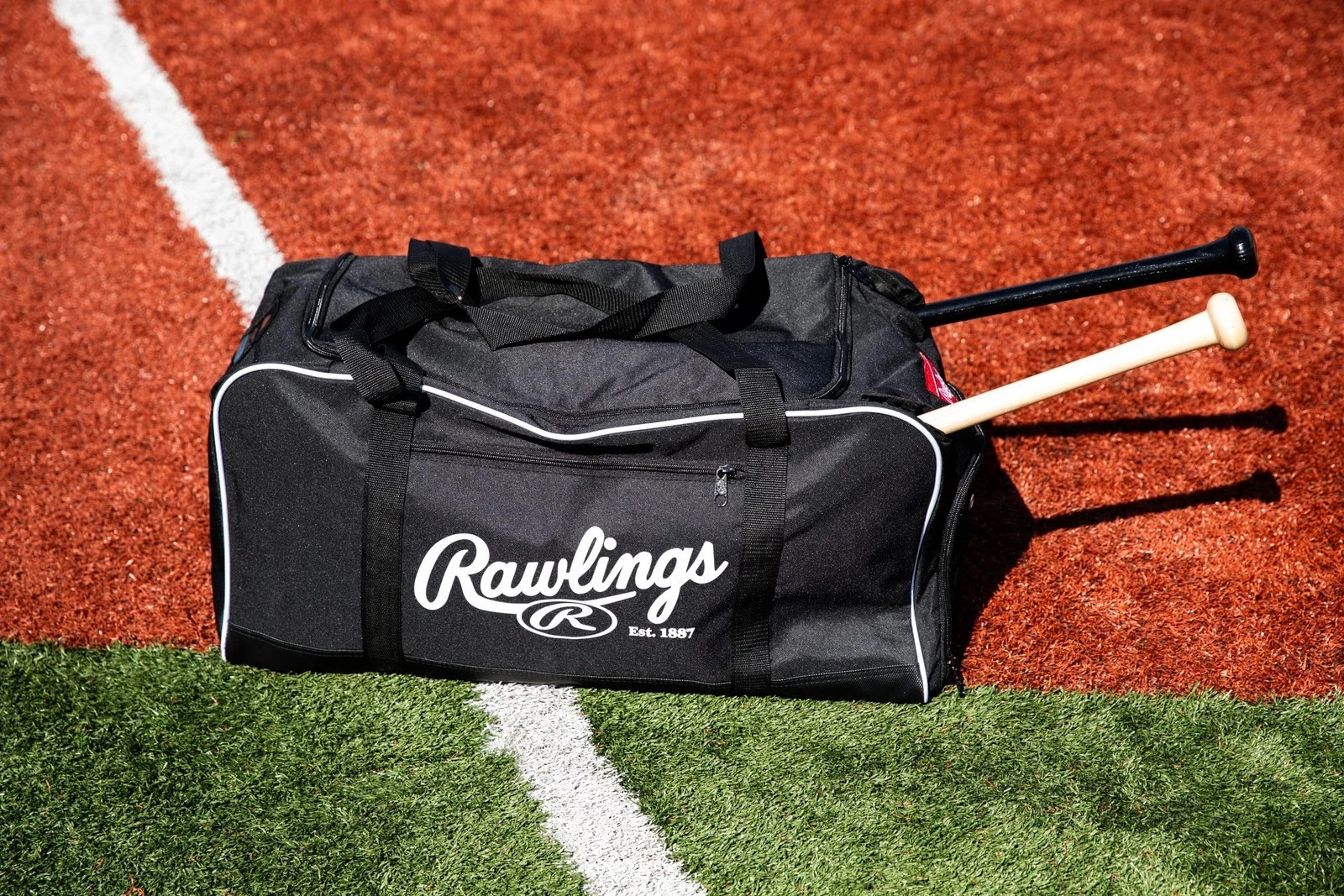 Rawlings Covert Duffel Bag Black Sports Gym Travel Equipment Softball | Baseball