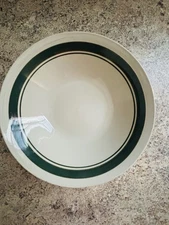 Vintage Bene Casa 9 Inch Serving Bowl Green Stripe Made In Italy