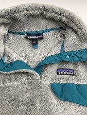 Patagonia Women s Gray/Teal Snap-T Snap Neck ...