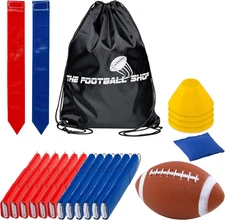 Flag Football Set for 12 Players - Includes Durable Flag Belts and Flags, Cones,