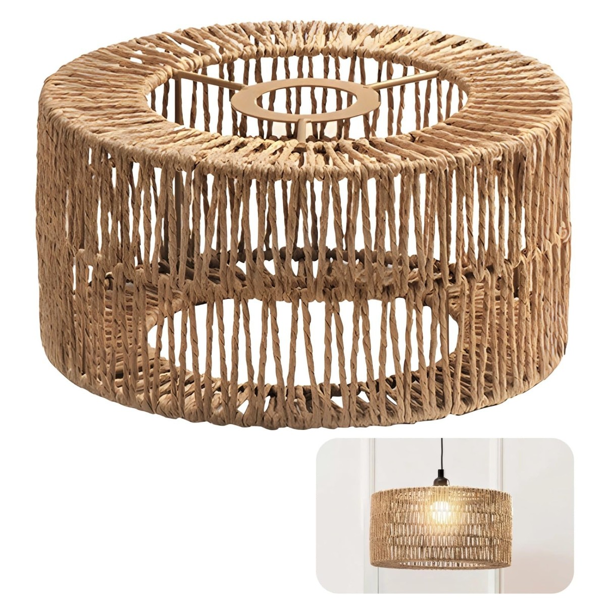 morocco Rattan shade ミニサイズ Rattan Lamp Shade,Small Bohemian Wicker Woven Rattan Cylinder