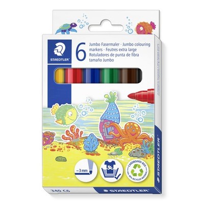Staedtler Noris 340 Jumbo Fibre Tip Pen, Especially for Small Children's Hands,
