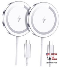 for Apple Mag-Safe Charger 2 Pack, Magnetic Wireless Charger for iPhone Silver