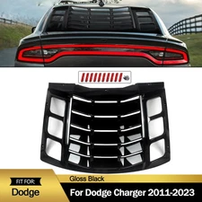 Fits 2011-2023 Dodge Charger Gloss Black Rear Window Louver Cover Sun Shade Vent