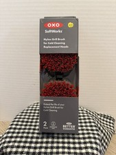 2 PACK OXO Softworks Nylon Grill Brush Cold Cleaning Replacement Heads, NEW, NIB