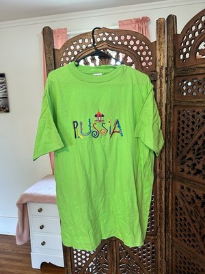Vintage HRLA Green Russia Graphic T-Shirt Made In USA