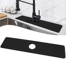 Faucet Mat for Kitchen Sink Cuttable, 24 Inch Long Sink Splash Guard Behind F...