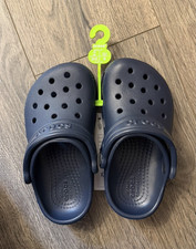 Crocs Classic Navy Clog Slip-On Unisex Kids US C8 C7 UK 7 Comfort