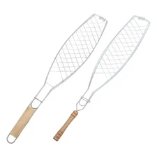 Fish Grilling Basket BBQ Grill Basket Portable, Premium, BBQ Accessories with