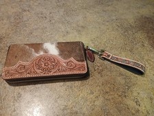 ladies western style tooled wallet