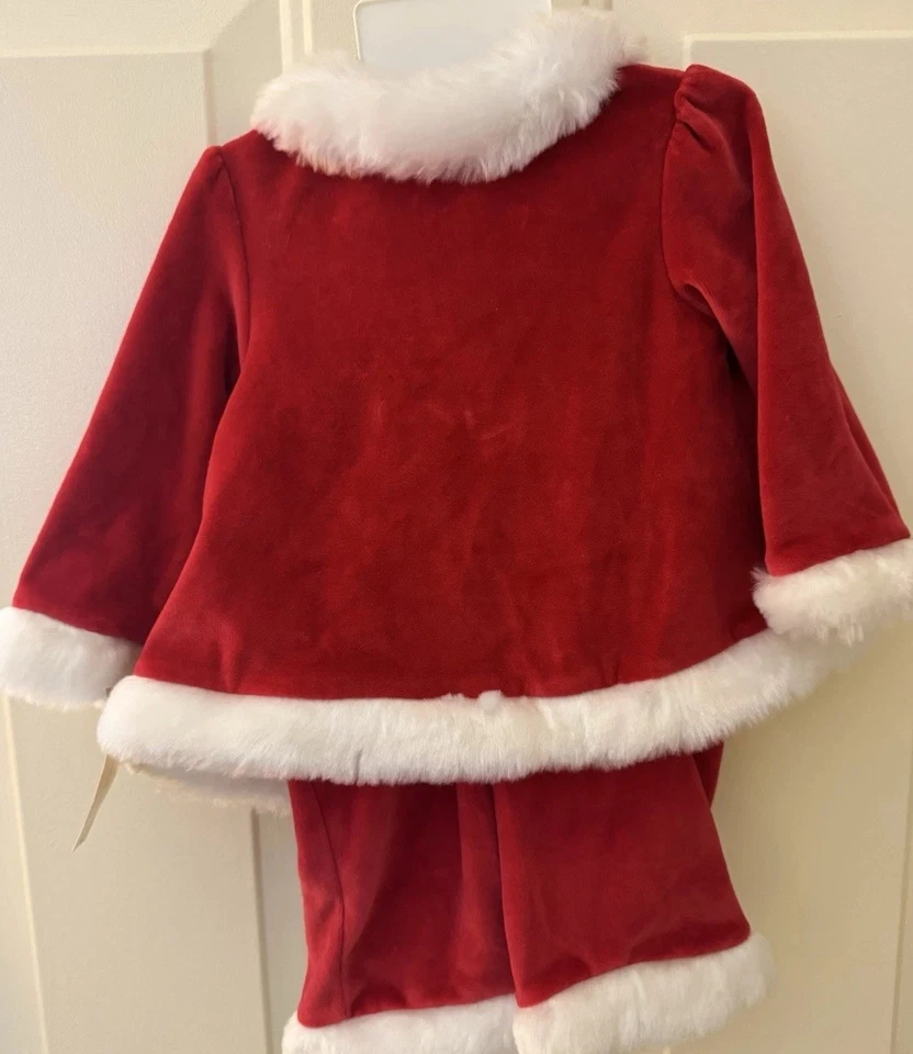 3 Piezas 6-9 meses Rojo Navidad Vacaciones Papá Noel Traje y Sombrero a Juego Foto 3 de 4