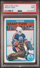 1982 O-Pee-Chee - Grant Fuhr #105 (RC), PSA 9 #101235585, Edmonton Oilers