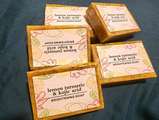 Lemon Turmeric Kojic Acid Brightening Soap Multipack 80g Body Bar Orange
