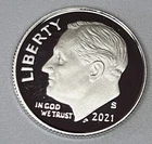 2021 S Silver Proof Roosevelt Dime 10C .999 Fine 99.9%