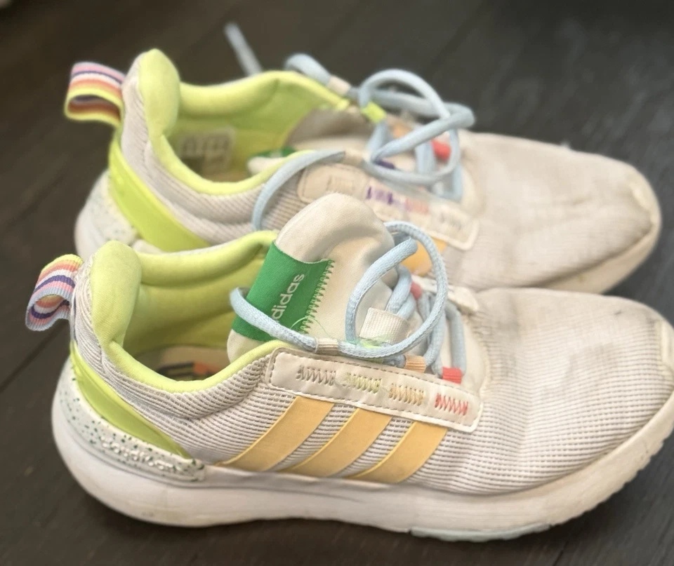 Adidas Niñas Nube Espuma Blanco Zapatillas Talla 2 Niñas Foto 2 de 4