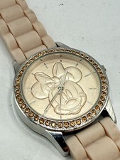 Disney Minnie Mouse Accutime Watch Pink Rhinestone New Battery