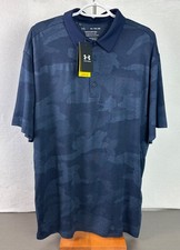 Under Armour Men's Navy Blue Playoff Camo Jacquard Polo Shirt XL New With Tag