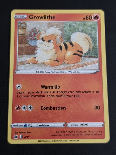 2022 POKEMON TCG GROWLITHE 4 MCDONALD'S PROMO CONFETTI HOLO LP