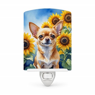 Caroline's Treasures Chihuahua in Sunflowers Ceramic Night Light DAC6051CNL