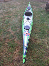 Headland Kayak Single Sit-In Touring Kayak Green/White with Hatches & Bungees