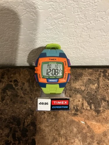 New Rare Vintage Timex Expedition Colorblock Indiglo Digital Watch M262 New Batt