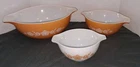 VTG Pyrex Butterfly Gold Cinderella Mixing Bowls (444 and 441 and 442) Lot Of 3